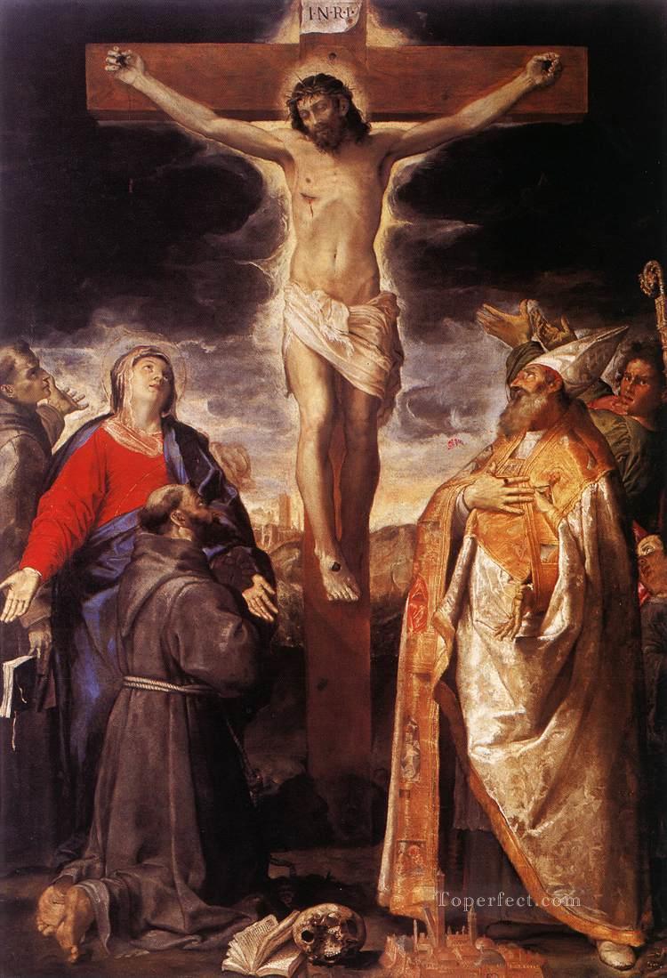 Crucifixion religieuse Annibale Carracci Religieuse Christianisme Peintures à l'huile